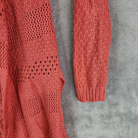 Womens Coral 99 Jane Street Cardigan Knit Sweater Open Front Long Sleeve Size M - Picture 5 of 10